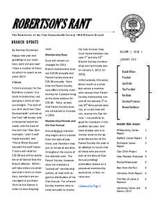 ROBERTSON’S RANT The Newsletter of the Clan Donnachaidh Society—Mid-Atlantic Branch BRANCH UPDATE costs. 