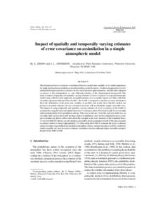 Control theory / Estimation theory / Bayesian statistics / Ensemble Kalman filter / Data assimilation / Kalman filter / Covariance / Sample mean and sample covariance / Gaussian process / Statistics / Linear filters / Covariance and correlation