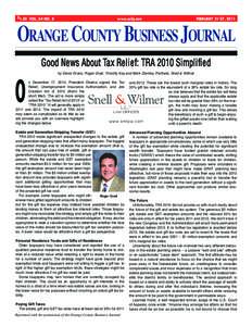 ORANGE COUNTY BUSINESS JOURNAL $1.50 VOL. 34 NO. 8 www.ocbj.com  Page 1