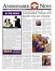 Volume 20 Issue 5  Published monthly by the Union of Ontario Indians - Anishinabek Nation IN THE NEWS