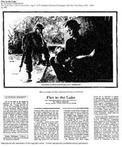 Fire in the Lake By STANLEY HOFFMANN New York Times[removed]Current file); Aug 27, 1972; ProQuest Historical Newspapers The New York Times[removed])