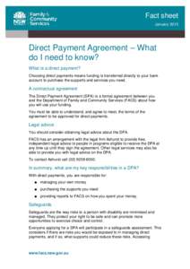 Fact Sheet - What do I need to know about direct payments?