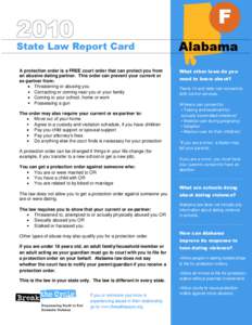 Alabama Protection Order Report Card[removed]
