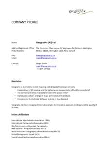 COMPANY PROFILE  Name: Geographx (NZ) Ltd