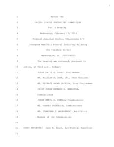 U.S. Sentencing Commission Public Hearing Transcript (February 15, 2012)