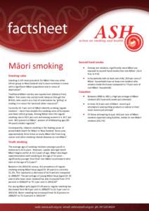 Māori smoking Smoking rates Smoking is still most prevalent for Māori than any other ethnic group in New Zealandi and is more common in areas with a significant Māori population and in areas of deprivationii.