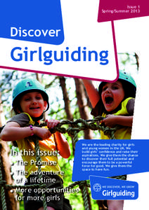 Issue 1 Spring/Summer 2013 Discover  Girlguiding