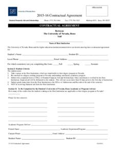 Office Use OnlyContractual Agreement Student Financial Aid and Scholarships  Phone: (