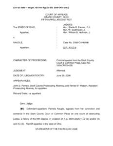 [Cite as State v. Naugle, 182 Ohio App.3d 593, 2009-Ohio[removed]COURT OF APPEALS STARK COUNTY, OHIO FIFTH APPELLATE DISTRICT