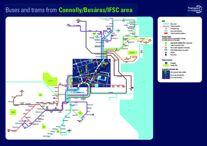 Buses and trams from Connolly/Busáras/IFSC area KEY continues to Kinsealy Downs, 43 Swords Main Street and Seatown