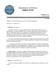 DoD Directive[removed], October 22, 2014