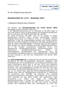 Rundschreiben NrVerband Freier Berufe in Hessen An alle Mitgliedsorganisationen Rundschreiben Nr. 3/14 – Dezember 2014