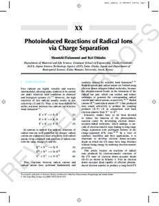 Photooxygenation / Radical ion / Photoinduced electron transfer / Radical / Chemical bond / Ion / One-electron reduction / Electron transfer / Chemistry / Physical chemistry / Chemical bonding