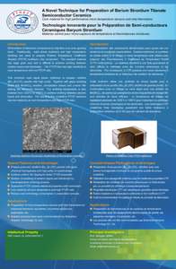 A Novel Technique for Preparation of Barium Strontium Titanate Semiconductor Ceramics Core material for high performance micro temperature sensors and chip thermistors Technologie Innovante pour la Préparation de Semi-c