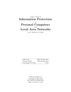 A Short Course on  Information Protection in  Personal Computers