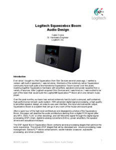 Logitech Squeezebox Boom Audio Design Caleb Crome