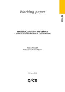 Working paper RECESSION, AUSTERITY AND GENDER