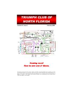 TRIUMPH CLUB OF NORTH FLORIDA Volume 21, Issue 2 February 2009