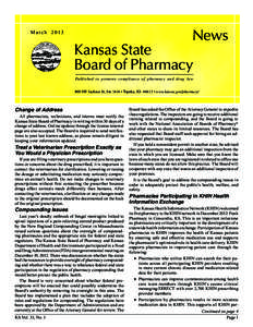 News  March 2013 Kansas State Board of Pharmacy