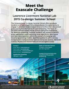 Meet the Exascale Challenge at Lawrence Livermore National Lab 2015 Co-design Summer School