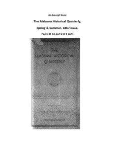 An Excerpt from:  The Alabama Historical Quarterly,