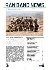 RAN BAND NEWS NEWSLETTER OF THE ROYAL AUSTRALIAN NAVY BAND ISSUE NUMBER 12 OF 11 JULY 2008  ‘one of Australia’s premier military ensembles’