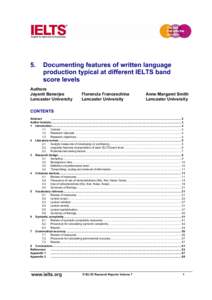 5.  Documenting features of written language production typical at different IELTS band score levels