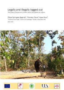 Legally and illegally logged out The status of Myanmar’s timber sector and options for reform Oliver Springate-Baginski1, Thorsten Treue2, Kyaw Htun3 1