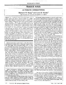 PSYCHOLOGICAL SCIENCE  Research Article