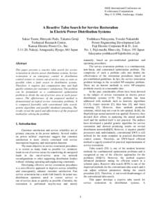 A Reactive Tabu Search for Service Restoration in Electric Distribution Systems