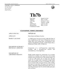 California Coastal Commission Staff Report and Recommendation Regarding Permit Amendment No[removed]A2 (James & Yosufzai, Mendocino County)