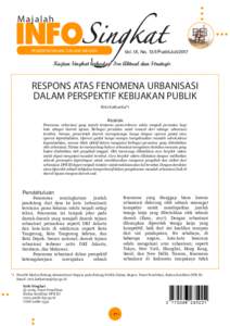 Majalah  PEMERINTAHAN DALAM NEGERI Vol. IX, No. 13/I/Puslit/Juli/2017