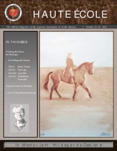 HAUTE ÉCOLE The Official Magazine of the Lipizzan Association of North America |  Volume 22 (1) : 2014