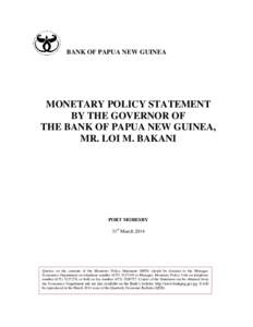 MONETARY POLICY STATEMENT (MPS)