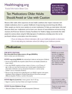 Health in Aging Tip Sheet 10 Medications