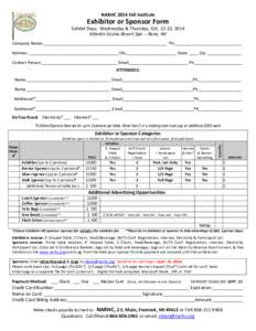 Application for Exhibit Space