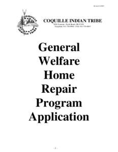 Revised[removed]COQUILLE INDIAN TRIBE 3050 Tremont ∙ North Bend, OR[removed]Telephone[removed] ∙ FAX[removed]