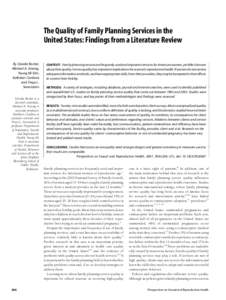 The Quality of Family Planning Services in the United States: Findings from a Literature Review