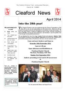 The Cleaford Christian Trust ...caring about Romania… Charity No[removed]Cleaford News April 2014 Into the 20th year!