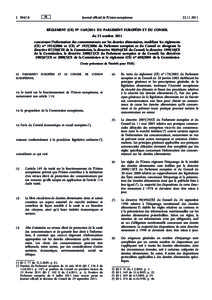 Règlement (UE) no[removed]du Parlement européen et du Conseil du 25 octobre 2011 concernant l’information des consommateurs sur les denrées alimentaires, modifiant les règlements (CE) no[removed]et (CE) no 1925