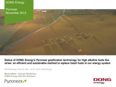 DONG Energy  New Bio Pyroneer Solutions November 2013