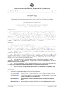 ST.80 - Recommendation concerning bibliographic data relating to industrial designs