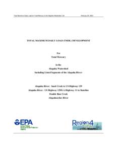 Hydrology / Total maximum daily load / Clean Water Act / Mercury / United States Environmental Protection Agency / Alapaha River / Alapahoochee River / Water quality / Geography of Georgia / Georgia / Water pollution