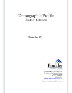 Microsoft Word - Boulder Demographic Profile December 2011
