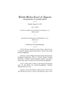 United States Court of Appeals FOR THE DISTRICT OF COLUMBIA CIRCUIT Decided August 18, 2015 NoNATIONAL ASSOCIATION OF MANUFACTURERS, ET AL.,