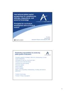 International global capital: perspectives on competences, attitudes, dispositions, and powerful knowledge Principles for curriculum development and curriculum