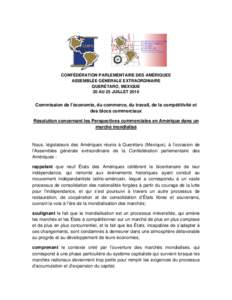         CONFÉDÉRATION PARLEMENTAIRE DES AMÉRIQUES