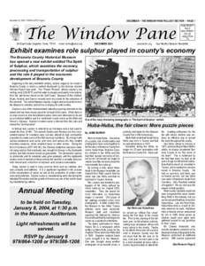 December 16, 2003 THE BULLETIN Page 5  DECEMBER ~ THE WINDOW PANE PULLOUT SECTION ~ PAGE 1 The Window Pane