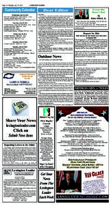 Page A2- Thursday, July 19, 2012  LEXINGTON LEADER Community Calendar