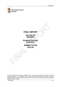 [removed]4P  FINAL REPORT[removed]4P INCIDENT Budapest-Ferihegy